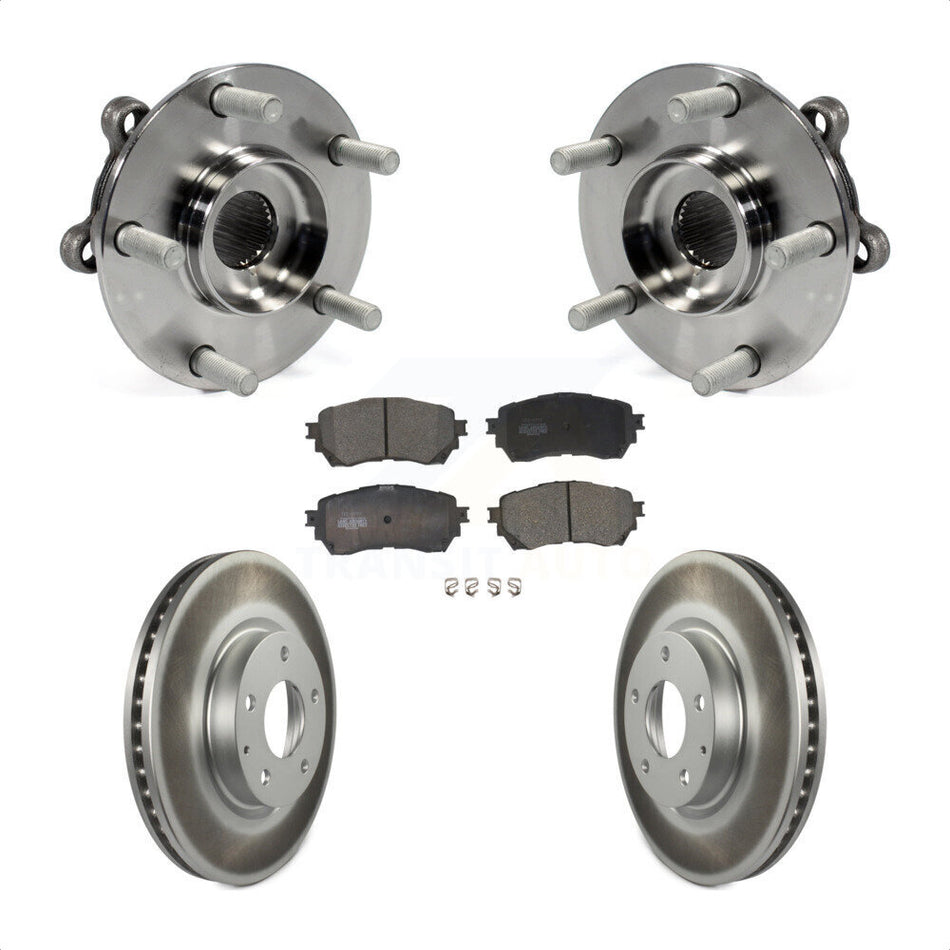 Front Hub Bearing Assembly With Coated Disc Brake Rotors And Ceramic Pads Kit For Mazda 6 KBB-104716