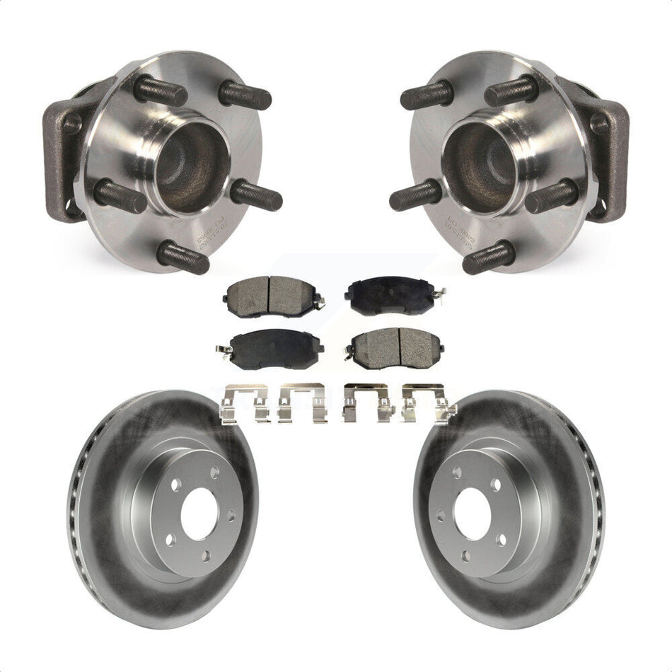 Front Hub Bearing Assembly With Coated Disc Brake Rotors And Ceramic Pads Kit For 2013-2016 Scion FR-S Subaru BRZ 277mm Diameter Rotor KBB-104720