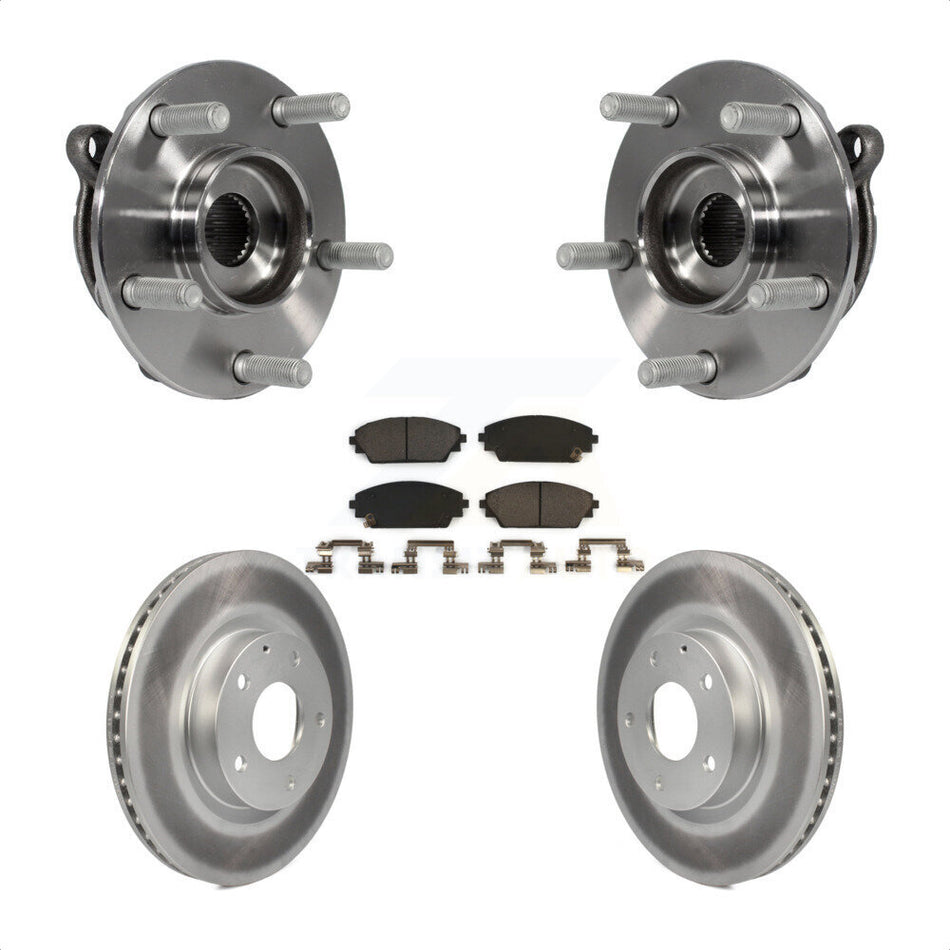 Front Hub Bearing Assembly With Coated Disc Brake Rotors And Ceramic Pads Kit For Mazda 3 CX-3 Sport KBB-104723