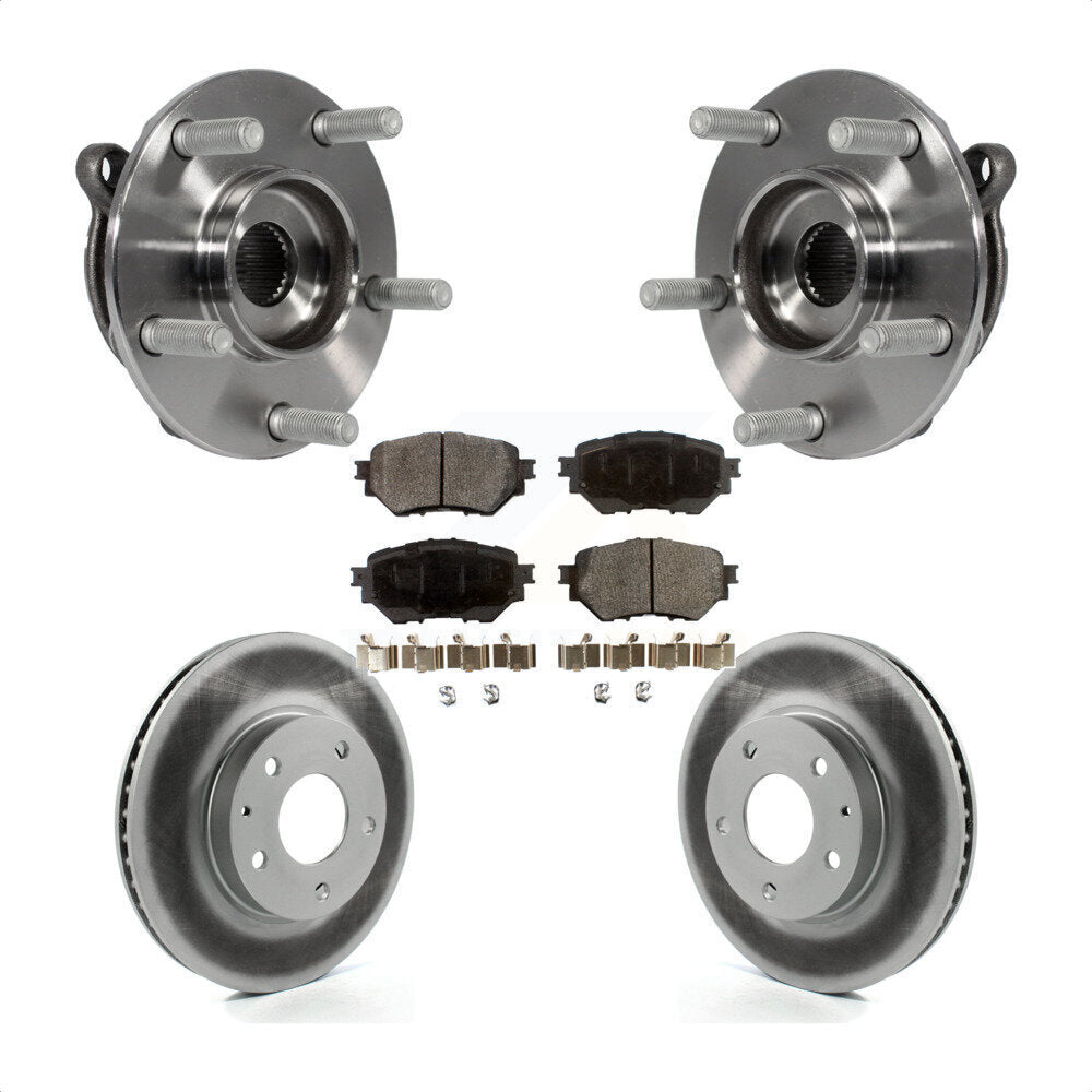 Front Hub Bearing Assembly Coated Disc Brake Rotor And Ceramic Pads Kit For Mazda 3 Sport KBB-104726
