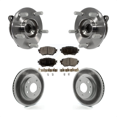 Front Hub Bearing Assembly Coated Disc Brake Rotor And Ceramic Pads Kit For Mazda 3 Sport KBB-104726