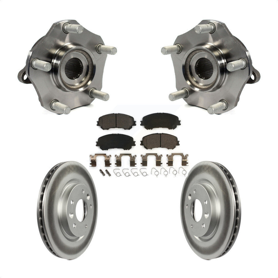 Front Hub Bearing Assembly With Coated Disc Brake Rotors And Ceramic Pads Kit For Nissan Rogue Sport Qashqai KBB-104727