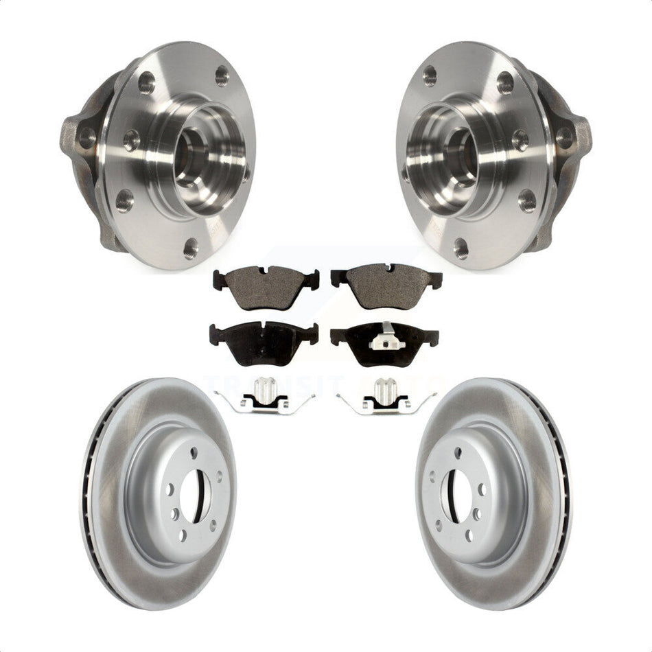 Front Hub Bearing Assembly With Coated Disc Brake Rotors And Ceramic Pads Kit For 2012-2016 BMW 528i xDrive Without Performance Brakes 330mm Diameter Rotor KBB-104750