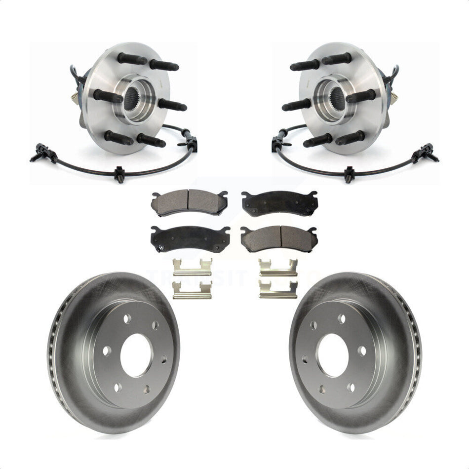 Front Hub Bearing Coated Brake Rotor & Pad Kit For Chevrolet Silverado 1500 GMC Tahoe Sierra Suburban Yukon Avalanche XL Cadillac Escalade Express 2500 Classic ESV EXT Savana KBB-104766