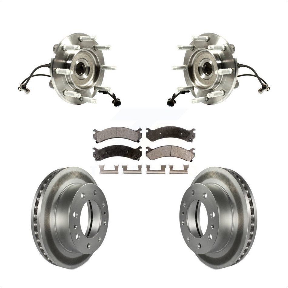 Front Hub Bearing Assembly With Coated Disc Brake Rotors And Ceramic Pads Kit For Chevrolet Silverado 2500 HD GMC Sierra Classic 1500 Suburban Yukon XL Avalanche KBB-104817