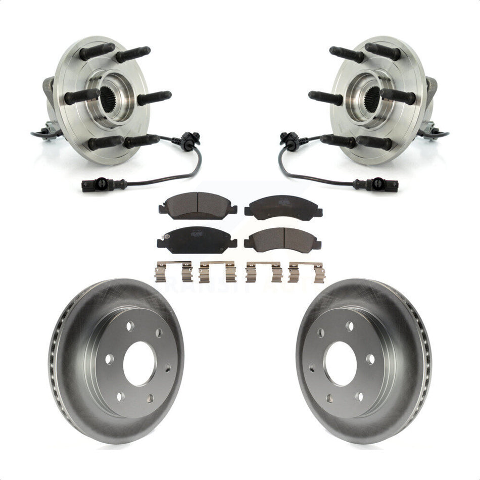 Front Hub Bearing Assembly With Coated Disc Brake Rotors And Ceramic Pads Kit For GMC Sierra 1500 KBB-104828