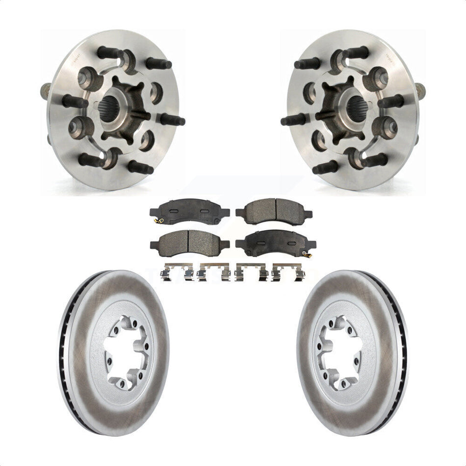 Front Hub Bearing Assembly With Coated Disc Brake Rotors And Ceramic Pads Kit For Chevrolet Colorado GMC Canyon KBB-104850