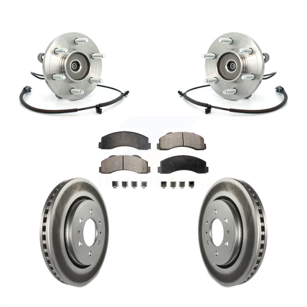 Front Hub Bearing Coated Brake Rotor Pads Kit For Ford F-150 Expedition Lincoln Navigator KBB-104864