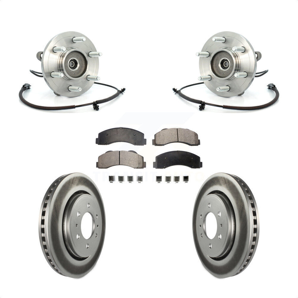 Front Hub Bearing Coated Brake Rotor Pads Kit For Ford F-150 Expedition Lincoln Navigator KBB-104864