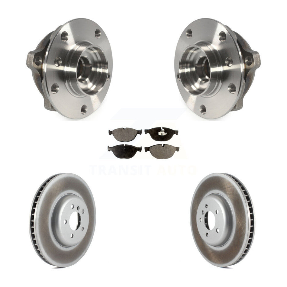 Front Hub Bearing Assembly With Coated Disc Brake Rotors And Ceramic Pads Kit For BMW 750Li xDrive 750i 550i GT KBB-104886