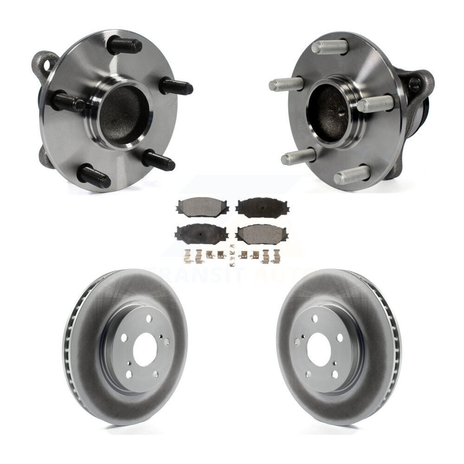 Front Hub Bearing Assembly With Coated Disc Brake Rotors And Ceramic Pads Kit For Lexus IS250 RWD KBB-104897