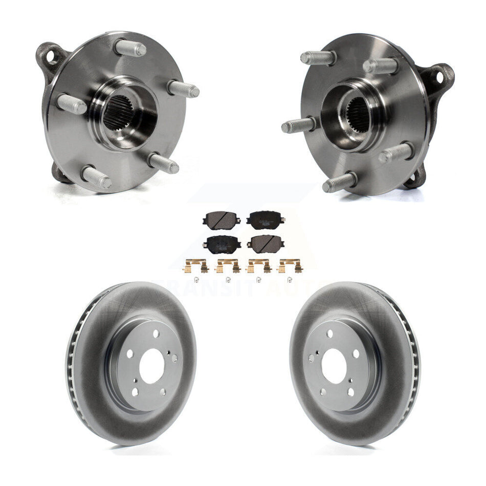 Front Hub Bearing Assembly With Coated Disc Brake Rotors And Ceramic Pads Kit For Lexus IS250 KBB-104899