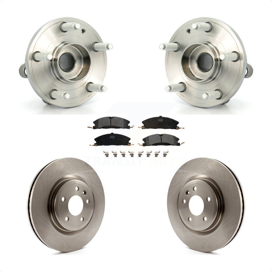 Front Hub Bearing Assembly With Disc Brake Rotors And Semi-Metallic Pads Kit For 2013 Ford Explorer Sport Heavy Duty Brakes KBB-104919