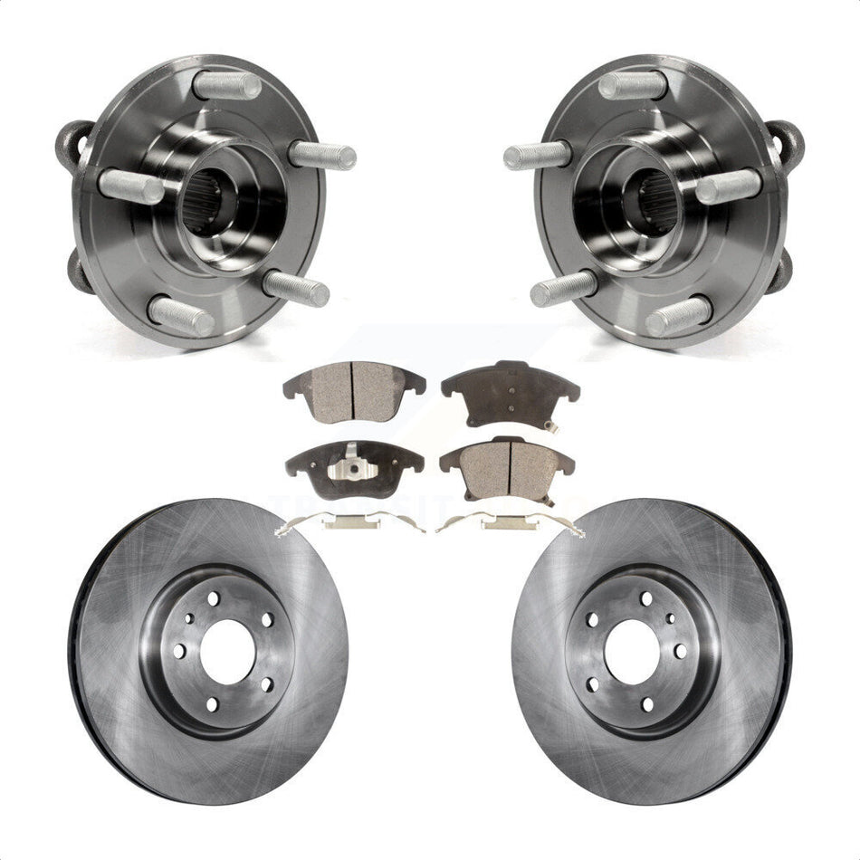Front Hub Bearing Assembly With Disc Brake Rotors And Semi-Metallic Pads Kit For Ford Fusion Lincoln MKZ KBB-104921