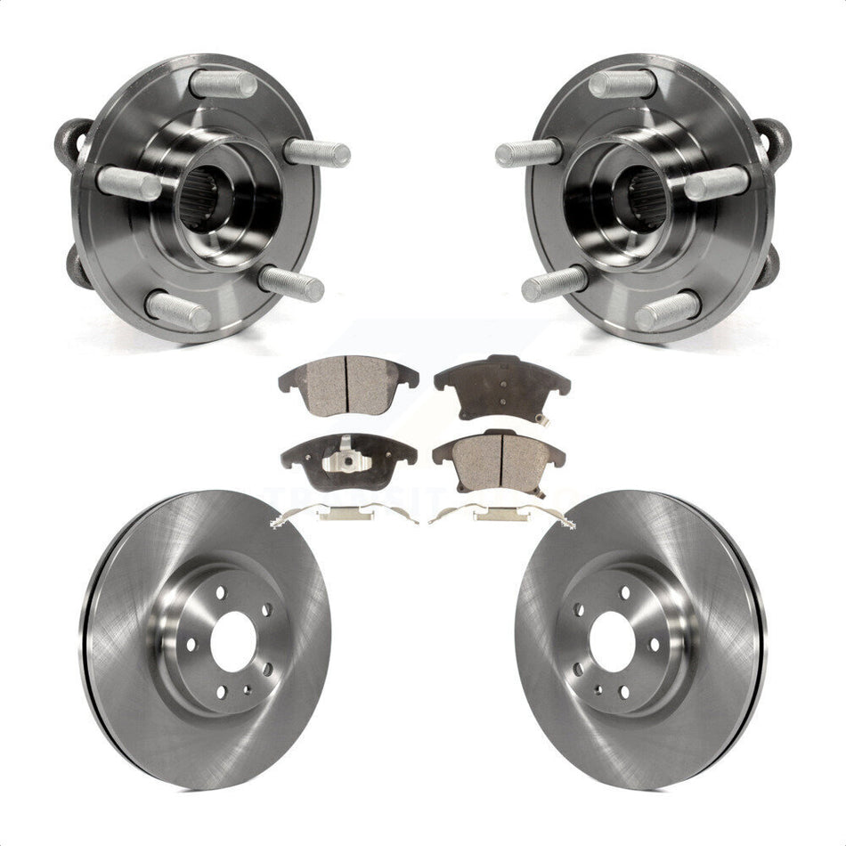 Front Hub Bearing Assembly With Disc Brake Rotors And Semi-Metallic Pads Kit For Ford Fusion Lincoln MKZ KBB-104922
