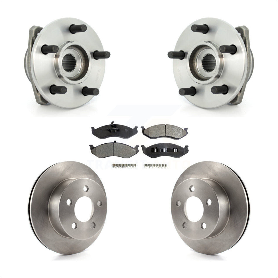 Front Hub Bearing Assembly With Disc Brake Rotors And Semi-Metallic Pads Kit For Jeep Grand Wagoneer TJ KBB-104940