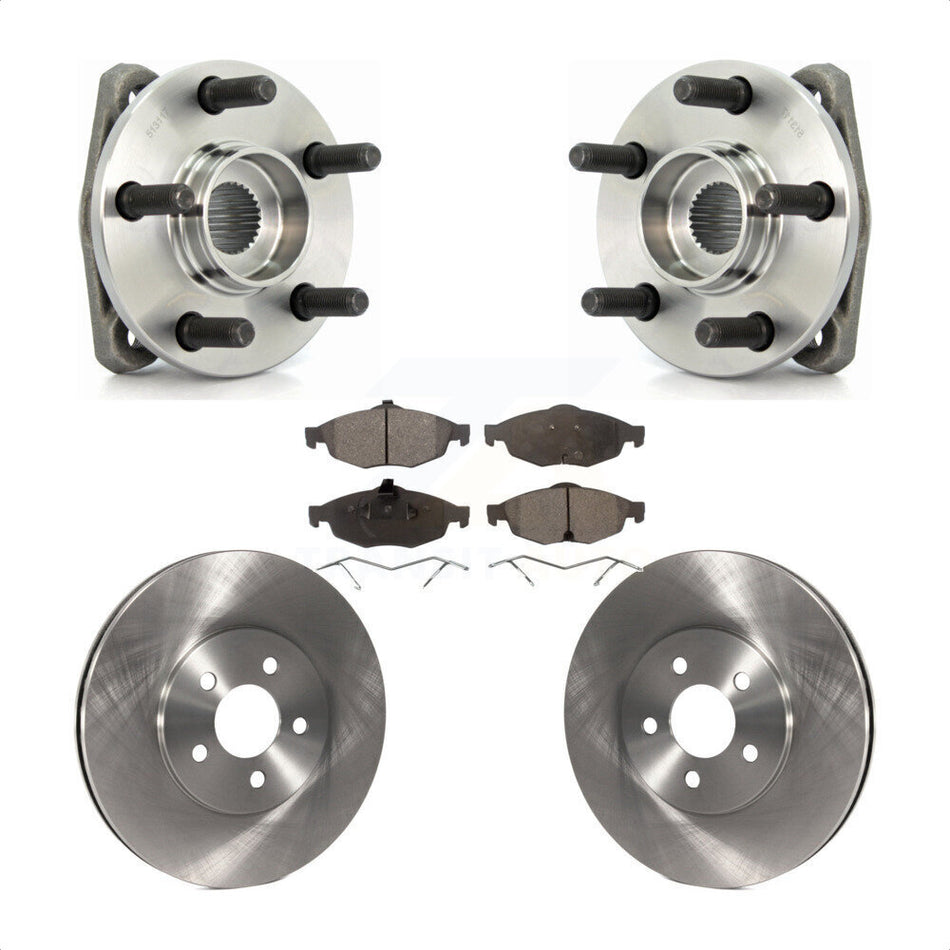 Front Hub Bearing Assembly With Disc Brake Rotors And Semi-Metallic Pads Kit For Chrysler Sebring Dodge Stratus KBB-104948