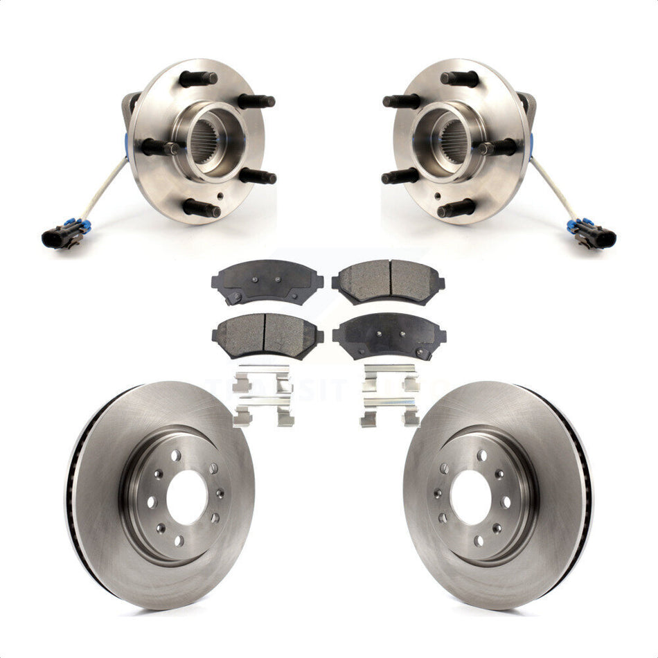 Front Hub Bearing Assembly With Disc Brake Rotors And Semi-Metallic Pads Kit For 2003-2004 Cadillac Seville KBB-104954