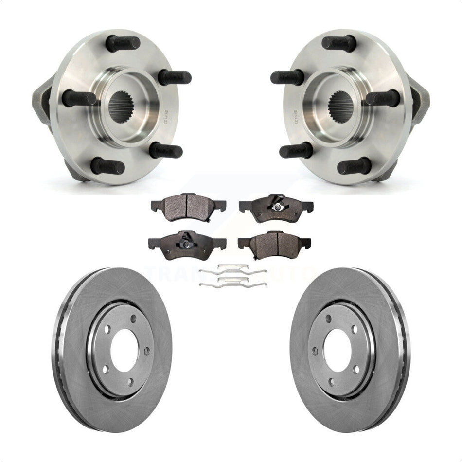 Front Hub Bearing Assembly With Disc Brake Rotors And Semi-Metallic Pads Kit For Dodge Caravan Chrysler Voyager KBB-104968