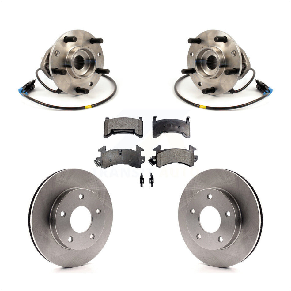Front Hub Bearing Assembly With Disc Brake Rotors And Semi-Metallic Pads Kit For 1997-1997 Chevrolet S10 GMC Sonoma Integral Sensor 4WD KBB-104971