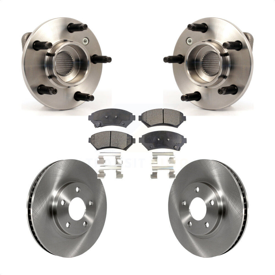 Front Hub Bearing Assembly With Disc Brake Rotors And Semi-Metallic Pads Kit For Chevrolet Impala Monte Carlo Non-ABS KBB-104987