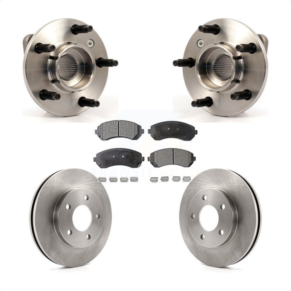 Front Hub Bearing Assembly With Disc Brake Rotors And Semi-Metallic Pads Kit For Buick Rendezvous Pontiac Aztek KBB-104988