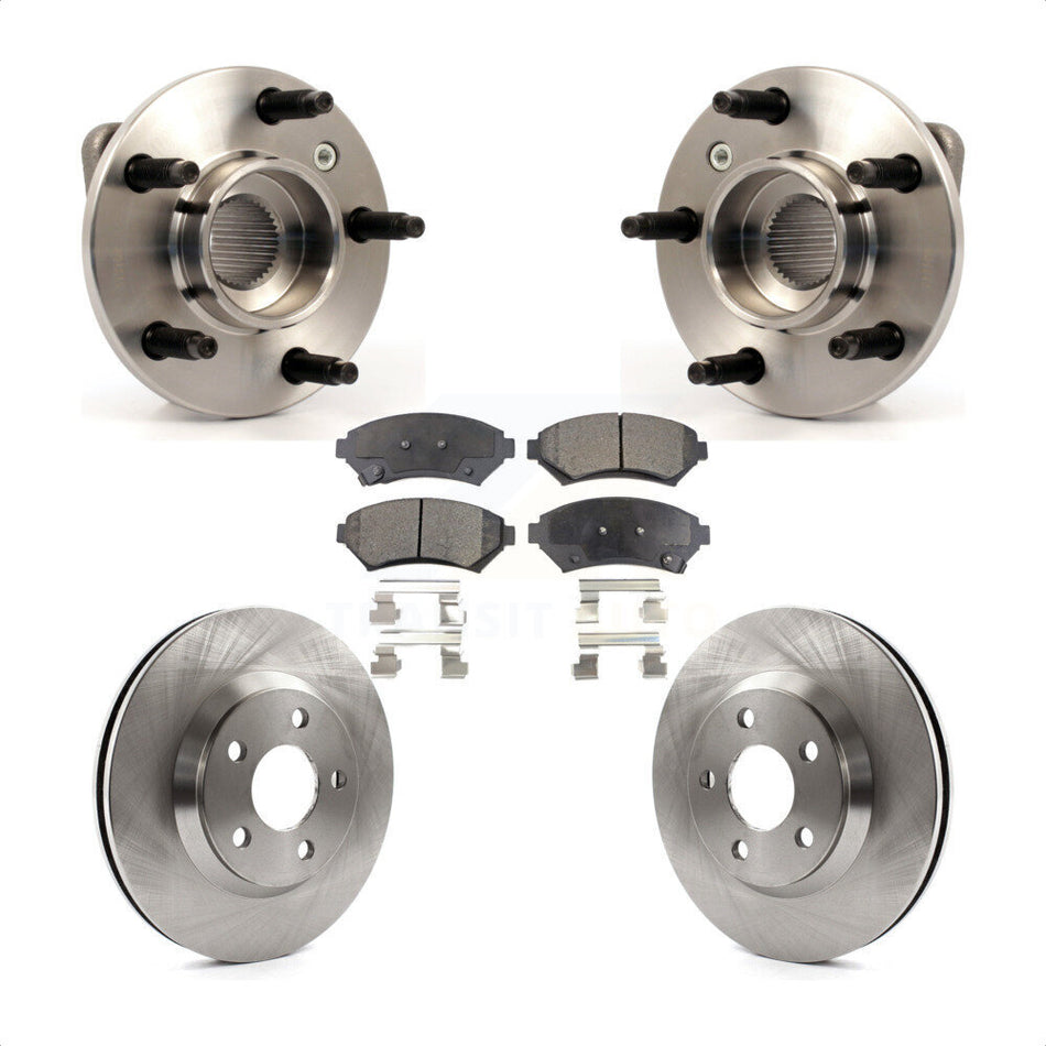 Front Hub Bearing Assembly With Disc Brake Rotors And Semi-Metallic Pads Kit For 2005-2005 Chevrolet Impala Monte Carlo From Chassis/VIN #59143076 Non-ABS KBB-104992
