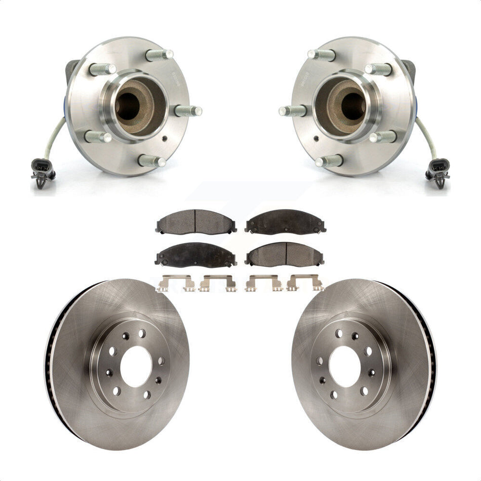 Front Hub Bearing Assembly With Disc Brake Rotors And Semi-Metallic Pads Kit For Cadillac CTS Standard Suspension KBB-104999