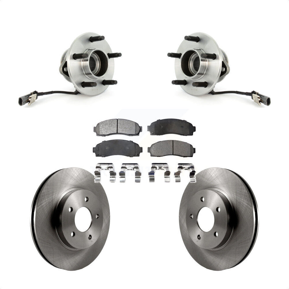 Front Hub Bearing Assembly With Disc Brake Rotors And Semi-Metallic Pads Kit For Saturn Vue Chevrolet Equinox Pontiac Torrent KBB-105006