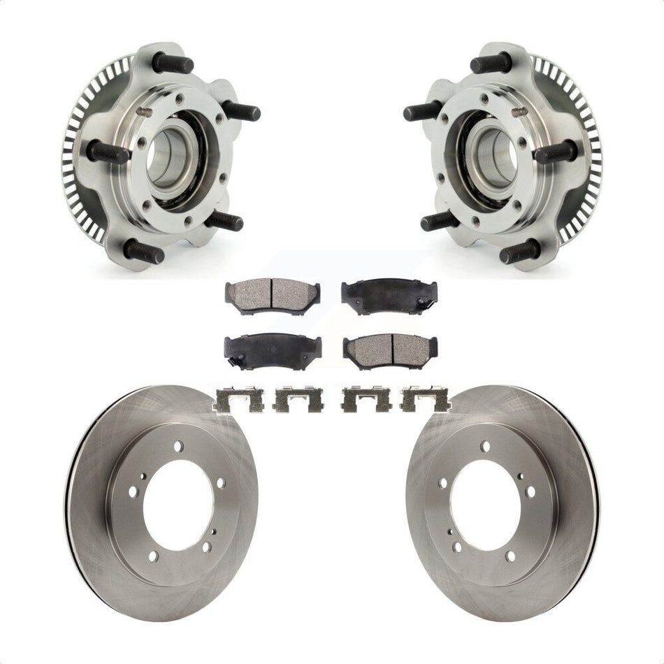 Front Hub Bearing Assembly With Disc Brake Rotors And Semi-Metallic Pads Kit For 2001-2004 Chevrolet Tracker Suzuki Vitara KBB-105010