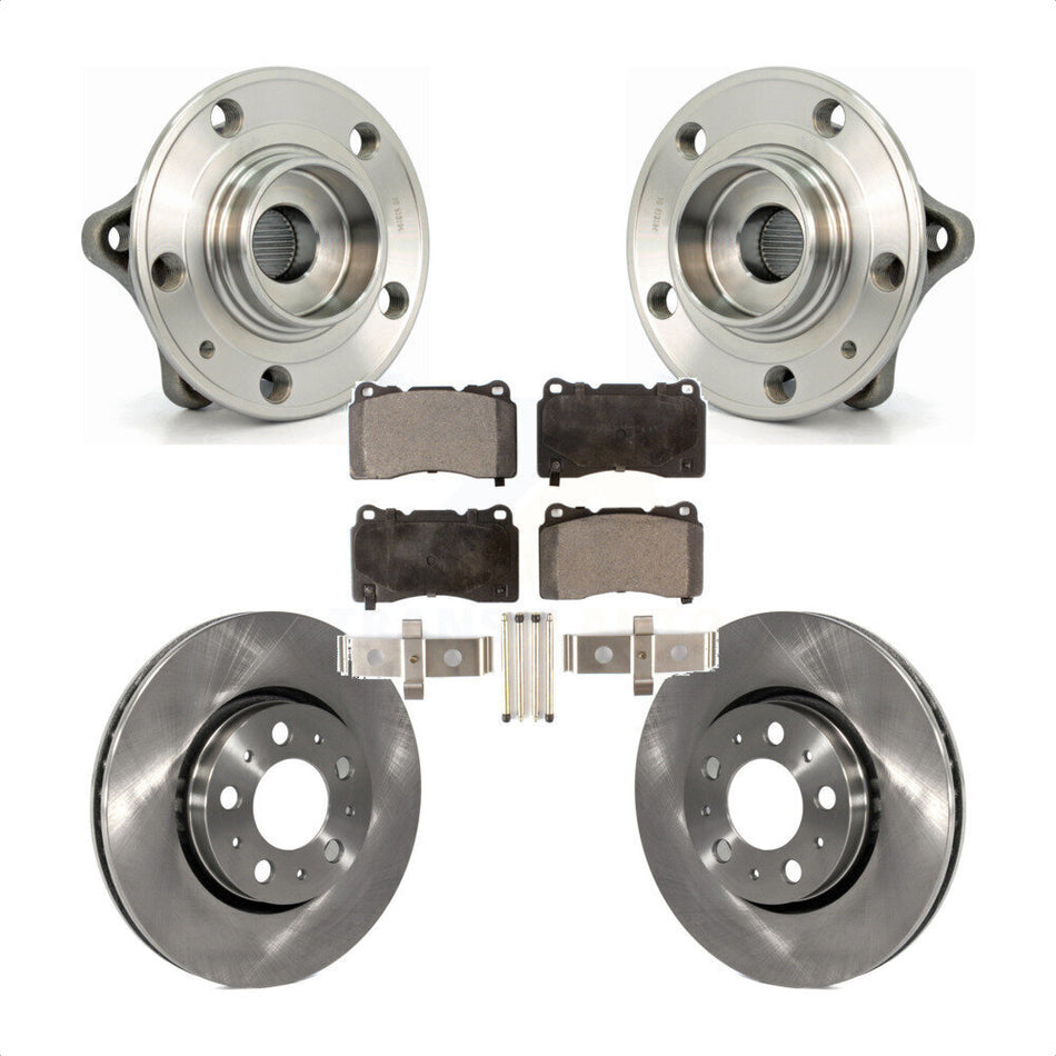 Front Hub Bearing Assembly With Disc Brake Rotors And Semi-Metallic Pads Kit For 2005-2007 Volvo V70 R 286mm Diameter Rotor KBB-105011