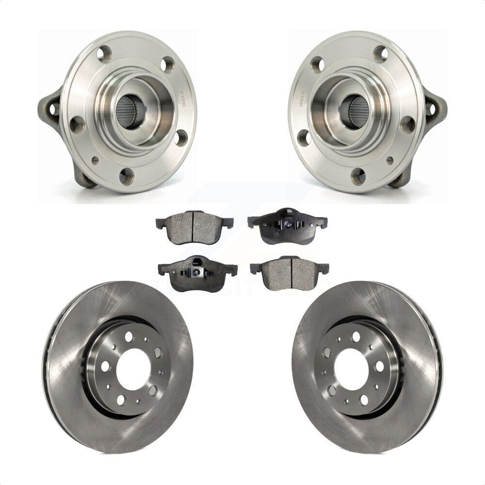 Front Hub Bearing Assembly With Disc Brake Rotors And Semi-Metallic Pads Kit For Volvo S60 V70 XC70 S80 KBB-105012