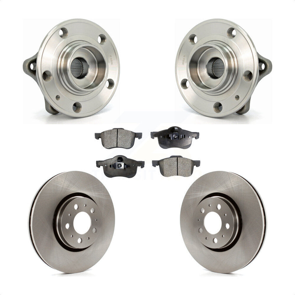 Front Hub Bearing Assembly With Disc Brake Rotors And Semi-Metallic Pads Kit For 2008 Volvo S60 316mm Diameter Rotor KBB-105015