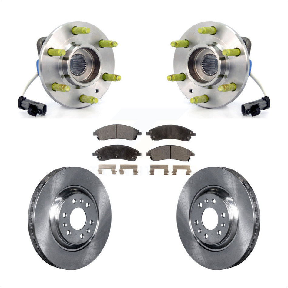 Front Hub Bearing Assembly With Disc Brake Rotors And Semi-Metallic Pads Kit For 2004-2009 Cadillac SRX AWD KBB-105017