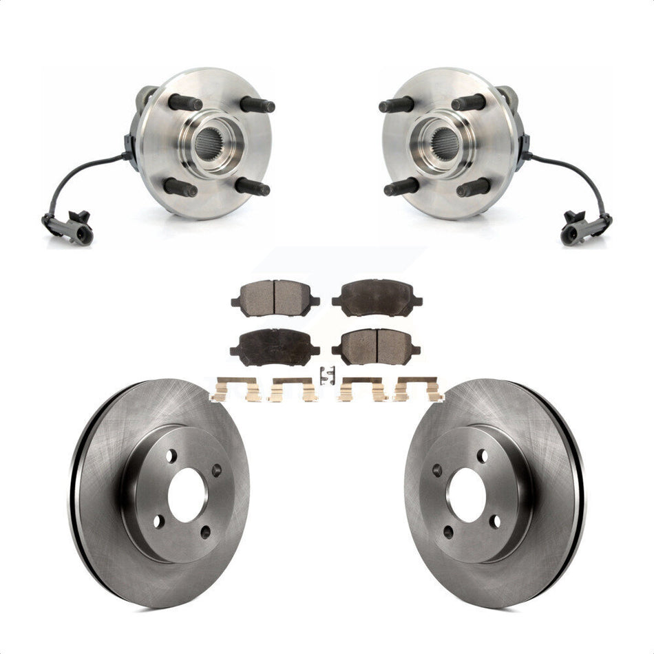 Front Hub Bearing Assembly With Disc Brake Rotors And Semi-Metallic Pads Kit For Chevrolet Cobalt Saturn Ion Pontiac G5 Pursuit KBB-105019