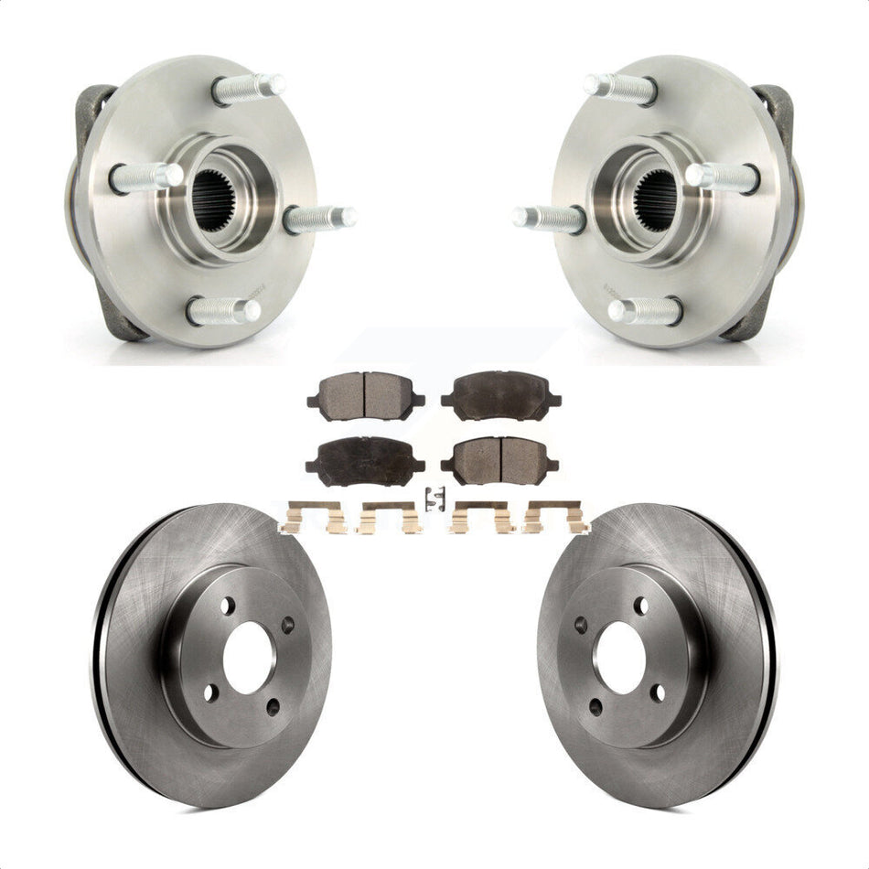 Front Hub Bearing Assembly With Disc Brake Rotors And Semi-Metallic Pads Kit For Chevrolet Cobalt Saturn Ion Pontiac G5 Pursuit KBB-105022