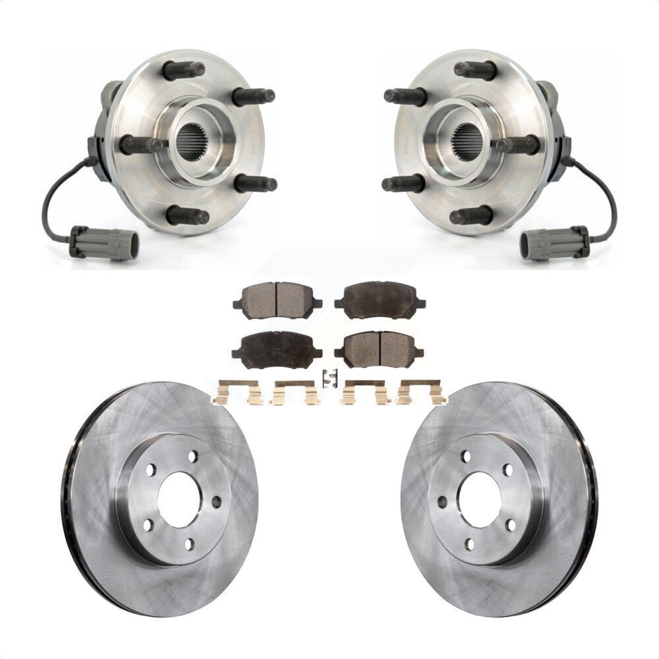 Front Hub Bearing Assembly With Disc Brake Rotors And Semi-Metallic Pads Kit For Chevrolet Cobalt Pontiac G5 KBB-105027