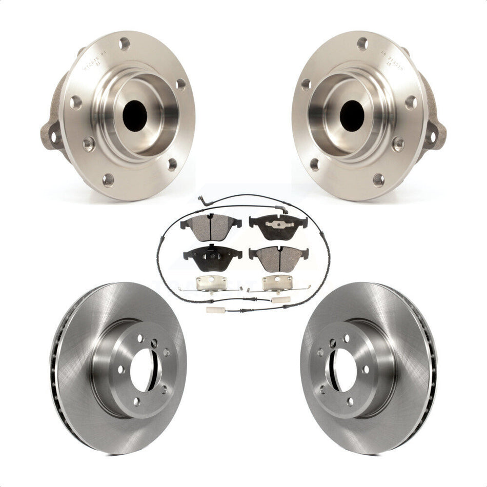 Front Hub Bearing Assembly With Disc Brake Rotors And Semi-Metallic Pads Kit For BMW 530i 528i 525i KBB-105029