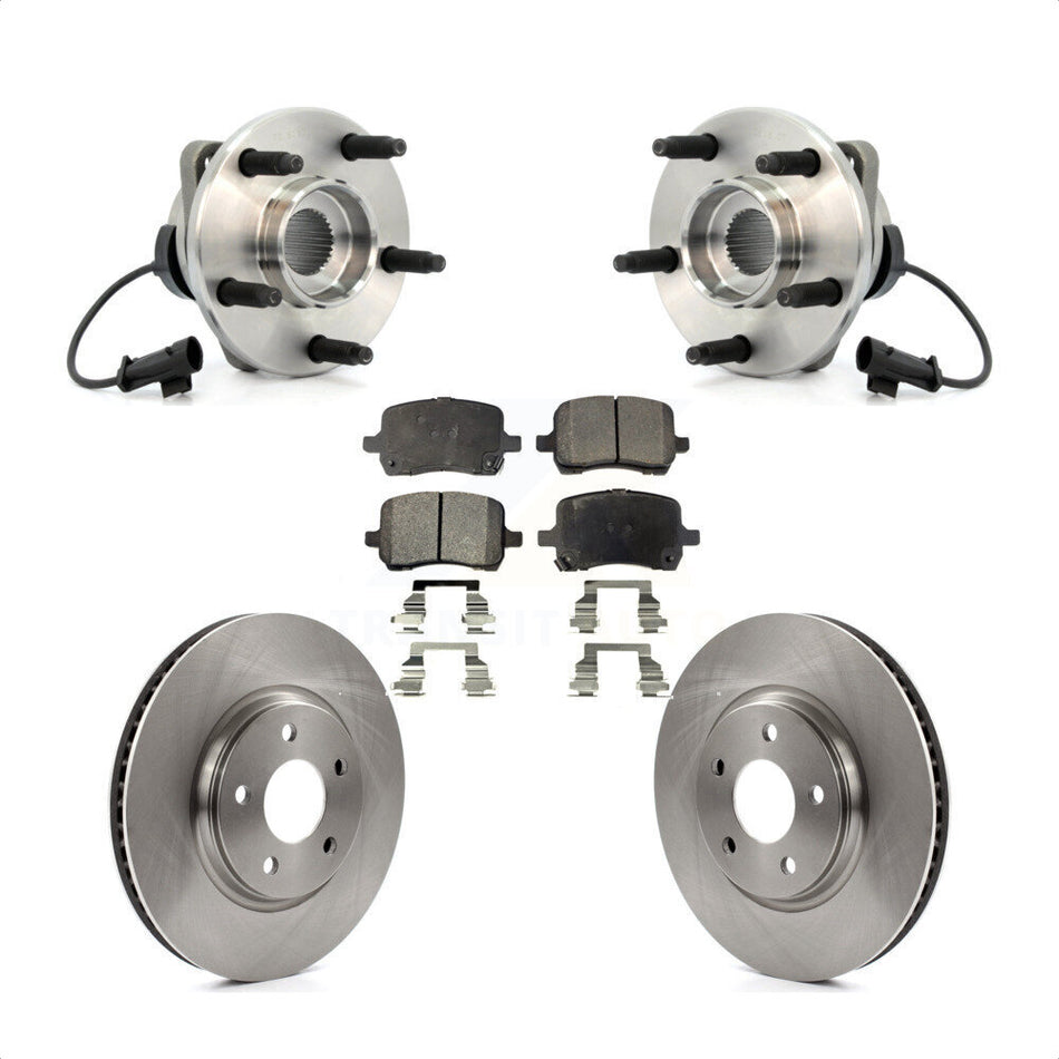 Front Hub Bearing Assembly With Disc Brake Rotors And Semi-Metallic Pads Kit For Chevrolet Malibu HHR Pontiac G6 KBB-105034