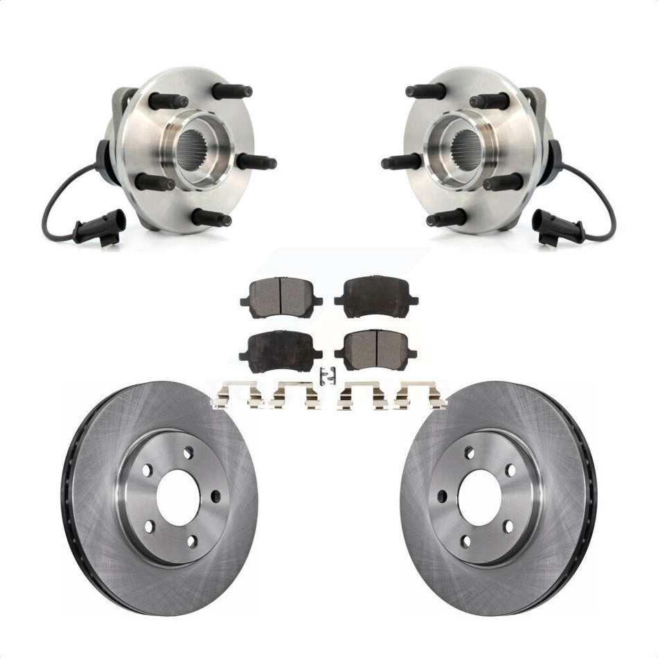 Front Hub Bearing Assembly With Disc Brake Rotors And Semi-Metallic Pads Kit For Chevrolet Malibu Pontiac G6 KBB-105037
