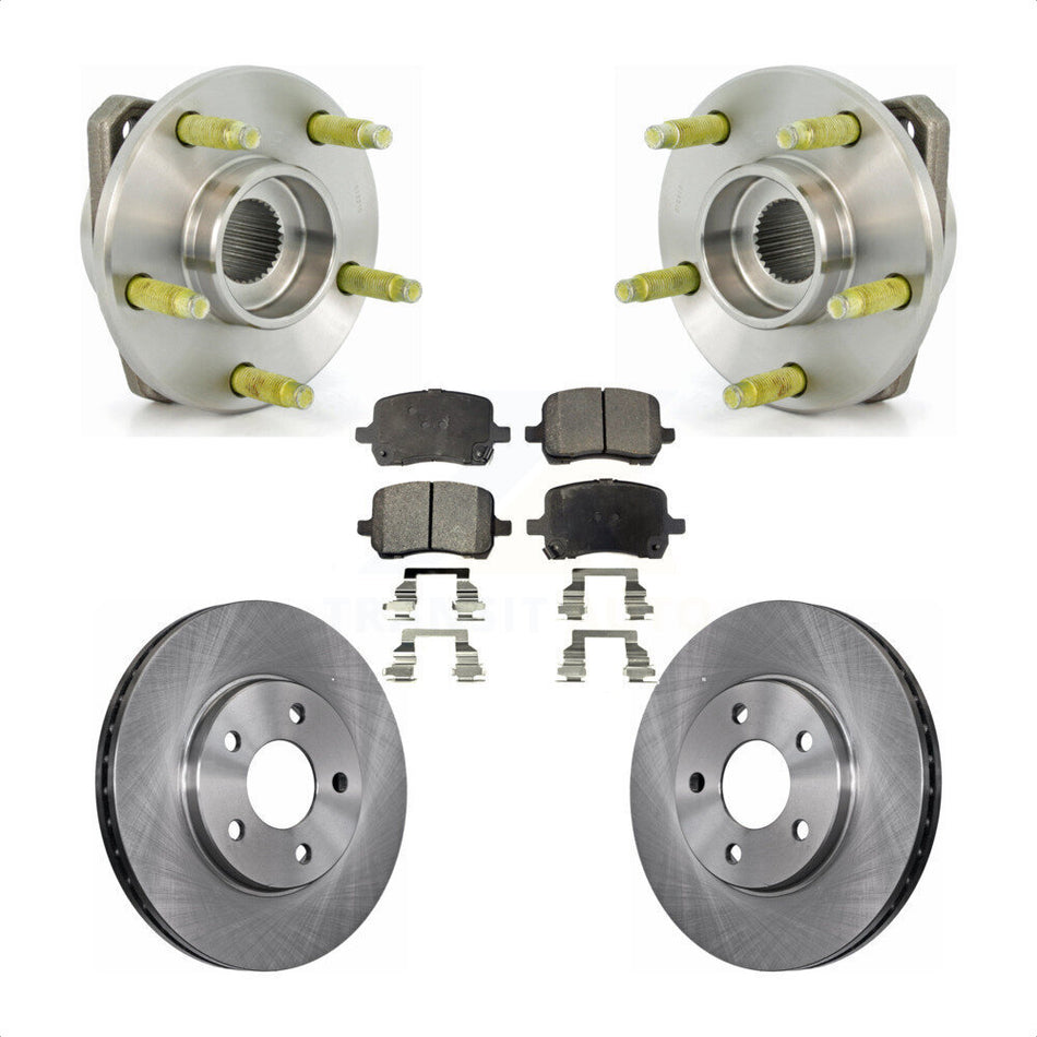 Front Hub Bearing Assembly With Disc Brake Rotors And Semi-Metallic Pads Kit For Chevrolet Malibu KBB-105040