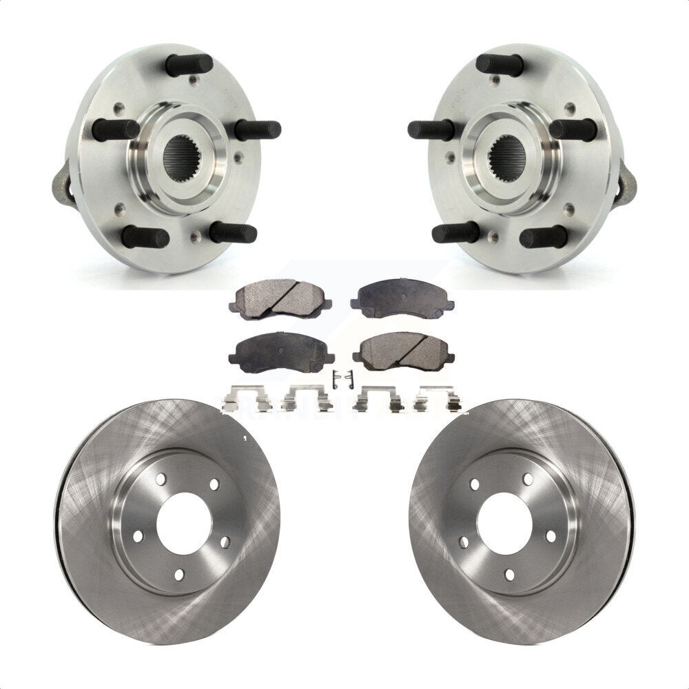 Front Hub Bearing Assembly Disc Brake Rotors And Pads Kit For 2010-2012 Mitsubishi Galant KBB-105042