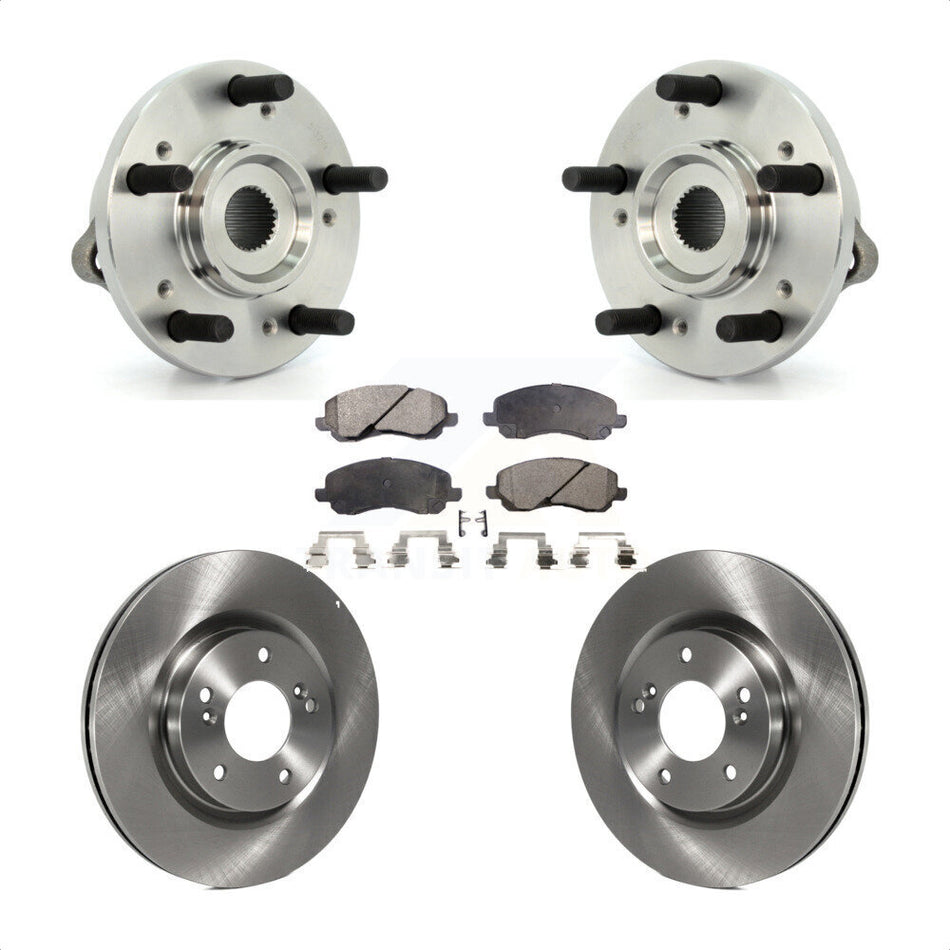 Front Hub Bearing Assembly With Disc Brake Rotors And Semi-Metallic Pads Kit For Mitsubishi Galant Eclipse KBB-105043