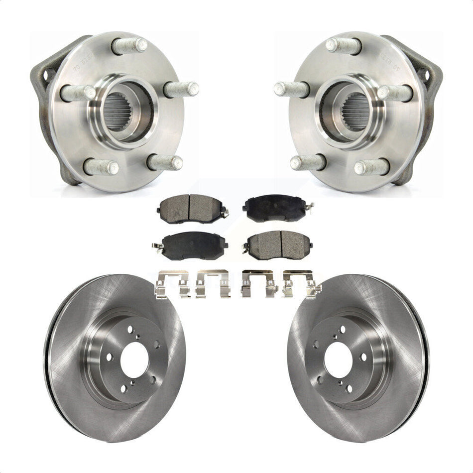 Front Hub Bearing Assembly With Disc Brake Rotors And Semi-Metallic Pads Kit For Subaru Impreza KBB-105044