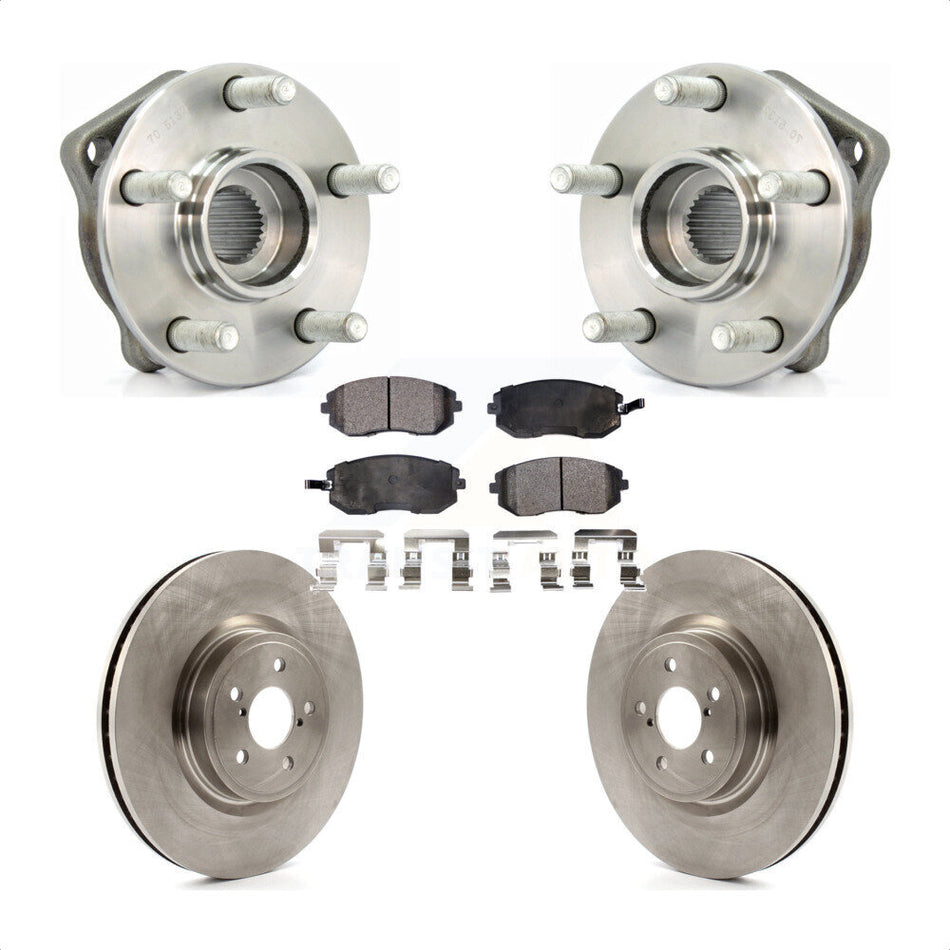 Front Hub Bearing Assembly With Disc Brake Rotors And Semi-Metallic Pads Kit For Subaru Legacy KBB-105051