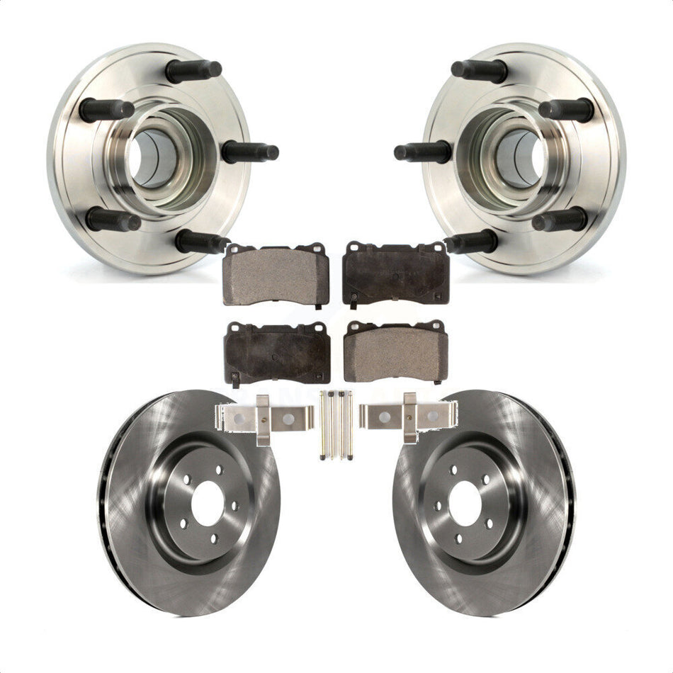 Front Hub Bearing Assembly With Disc Brake Rotors And Semi-Metallic Pads Kit For Ford Mustang KBB-105055