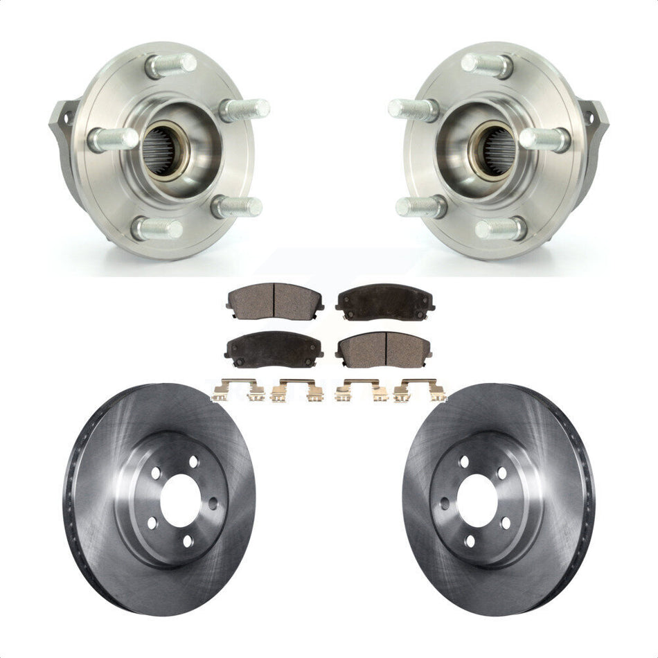 Front Hub Bearing Assembly With Disc Brake Rotors And Semi-Metallic Pads Kit For Dodge Charger Chrysler 300 Magnum KBB-105062