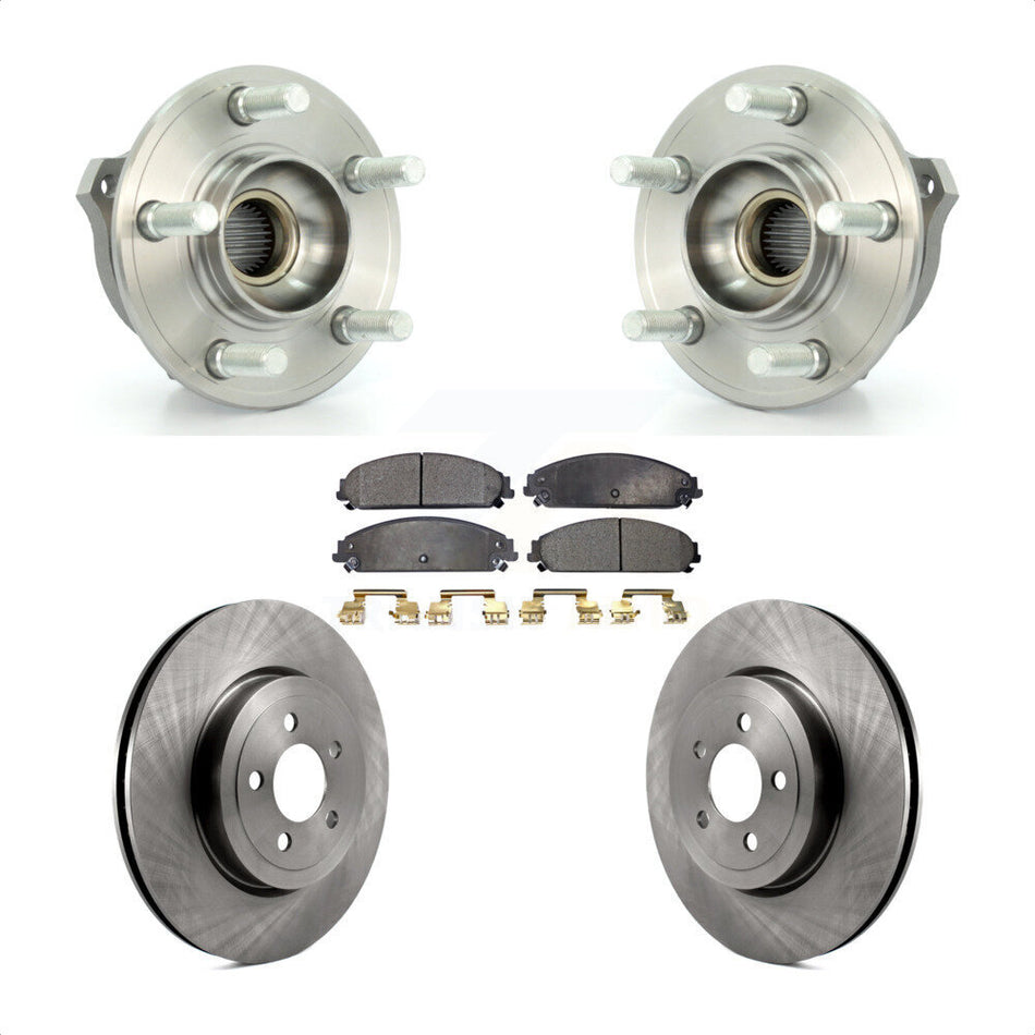 Front Hub Bearing Assembly With Disc Brake Rotors And Semi-Metallic Pads Kit For Dodge Charger Chrysler 300 Challenger Magnum KBB-105063