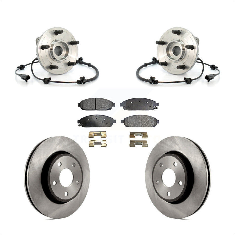 Front Hub Bearing Assembly With Disc Brake Rotors And Semi-Metallic Pads Kit For Jeep Grand Cherokee Commander KBB-105069