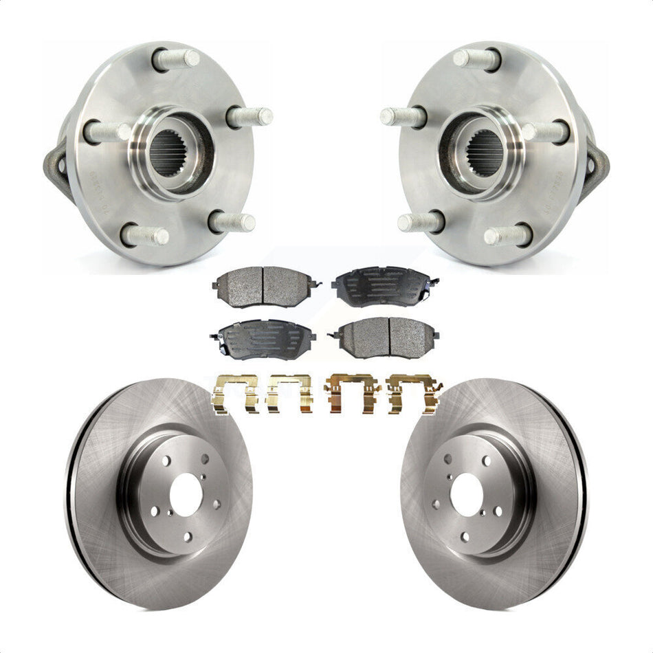Front Hub Bearing Assembly With Disc Brake Rotors And Semi-Metallic Pads Kit For 2008-2014 Subaru Tribeca KBB-105076